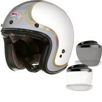 Bell Custom 500 SE Headcase Cueball Open Face Motorcycle Helmet & Optional Flip Visor