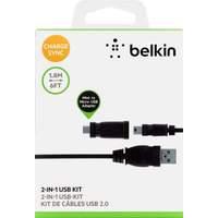 Belkin Usb To Mini Usb With Micro Usb Adapter 1.8m