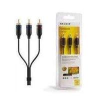 Belkin 3x Rca Male/ Male Component Cable Gold Plated In Black 2m