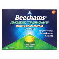 beechams max strength sore throat relief lemon honey lozenges20
