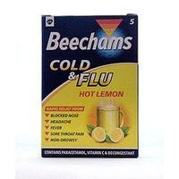 Beechams Cold & Flu Hot Lemon & Honey X 5 Sachets