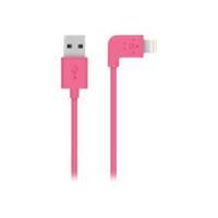 belkin 90 angled 24amp lightning sync charge cable for apple pink