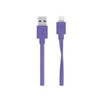 Belkin Flat 2.4amp Lightning Sync charge cable for Apple items - Purple