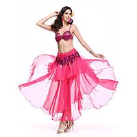 Belly Dance Outfits Women\'s Performance Spandex / Polyester Draped 3 Pieces 7 Colors