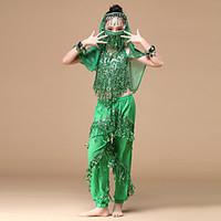 belly dance outfits indian childrens performance chiffon sequins tasse ...