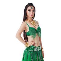 Belly Dance Tops Women\'s Performance Polyester Tassel(s) Sequins 1 Piece Natural Top
