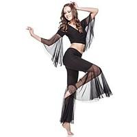 Belly Dance Outfits Women\'s Training Crystal Cotton 3/4 Length Sleeve Dropped