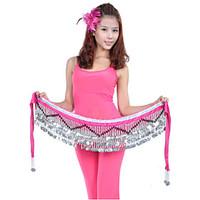 belly dance hip scarves womens training polyester beading coins 1 piec ...