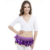 belly dance tops womens training crystal cotton half sleeve