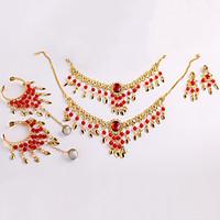 belly dance headpieces womens performance metal 6 pieces necklace brac ...