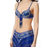 belly dance outfits womens performance chinlon sequined acrylic sequin ...
