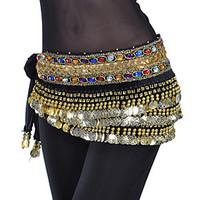 Belly Dance Belt Women\'s Training Polyester Beading Coins Crystals/Rhinestones