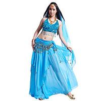 belly dance outfits womens chiffon beading coins sequins