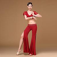 belly dance outfits womens training lace modal draped split front spli ...