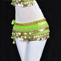 belly dance belt womens training polyester beading coins