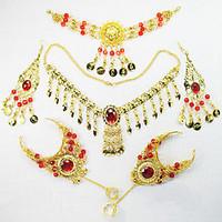 Belly Dance Headpieces Women\'s Performance Metal 6 Pieces Necklace Bracelets Headpieces