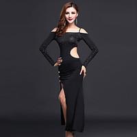 belly dance dresses womens performance spandex draped 1 piece dress