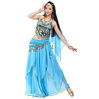 Belly Dance Outfits Women\'s Chiffon Beading Coins Sequins Natural
