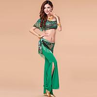 belly dance outfits womens performance milk fiber draped 3 pieces pant ...
