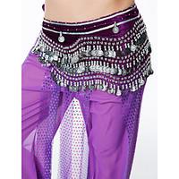 Belly Dance Hip Scarves Women\'s Performance Sequin Flannel Belt Beading Sequin Tassel(s) Paillettes 1 Piece Hip Scarf
