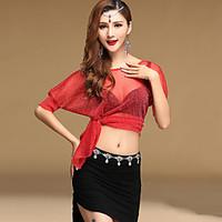 belly dance outfits womens performance spandex pleated 2 pieces half s ...