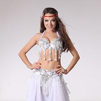 Belly Dance Outfits Women\'s Performance Beading / Rhinestones / Paillettes / Sequins / Tassel(s) 2 Pieces S-XL size