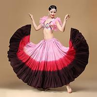 Belly Dance Bottoms Performance Cotton Pleated Tie Dye 1 Piece Dropped Skirt