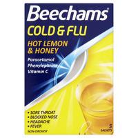 beechams cold and flu hot lemon and honey powders 5pk