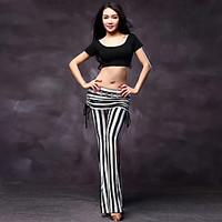 Belly Dance Dress Women\'s Performance Cotton / Modal 2 Pieces Tops Pants Black / White / Zebra Colors