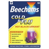 beechams cold flu hot blackcurrant 10 sachets