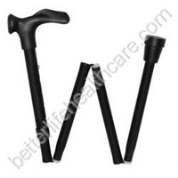 Betterlife Adjustable Black Comfort Grip Walking Stick Left