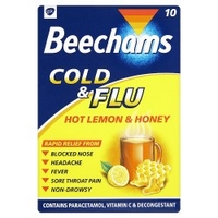Beechams Cold & Flu Hot Lemon & Honey 10 Sachets