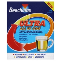 Beechams Ultra All In One Hot Lemon Menthol 10 Doses