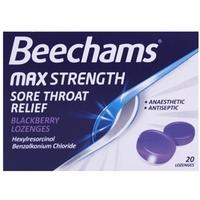Beechams Max Strength Blackberry Sore Throat Relief Lozenges