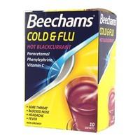 Beechams Cold &amp; Flu Hot Blackcurrant Pack of 10