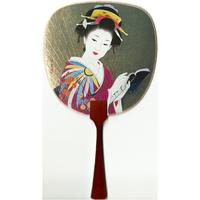 Beautiful Geisha with Book Fan Card