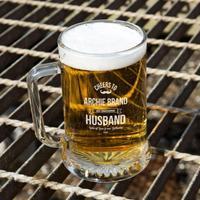 Bespoke Cheers Husband Glass Beer Tankard: Special Offer