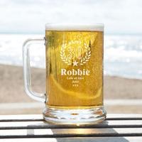 bespoke engraved 30th wreath glass pint tankard special offer