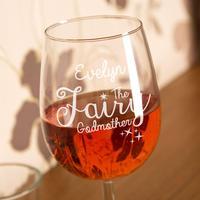 bespoke engraved fairy godmother wine glass