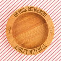 Bespoke On Your Retirement Oak Wine Bottle Coaster