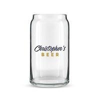 beer can shaped glass personalised casual printing