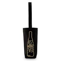 Best Wine Ever Personalised Black Canvas Wine Tote Bag