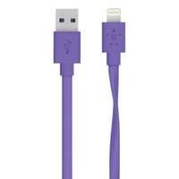 Belkin Flat 2.4amp Lightning Sync and Charge Cable Compatible With Apple Iphone 5/ipad Mini/ipad 4 In Purpleple 1.2m