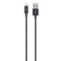 Belkin Premium Black 1.2m Lightning To Usb Braided 2.4 Amp Tangle Free Cable With Aluminium Connectors For Iphone Ipad And Ipod