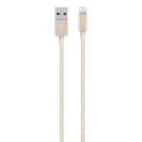 Belkin Premium Tangle-free Braided Lightning To Usb Charge And Sync Cable With Aluminium Connectors For Iphone Ipad And Ipod In Gold