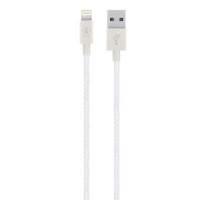 Belkin Premium White 1.2m Lightning To Usb Braided 2.4 Amp Tangle Free Cable With Aluminium Connectors For Iphone Ipad And Ipod