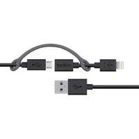 Belkin 2 In 1 Lightning And Micro-usb Charge And Sync Cable Compatible With Iphone Ipad Samsung Galaxy Htc Nokia