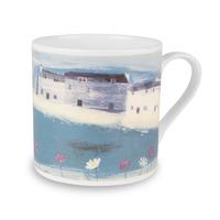 beach flowers art mug