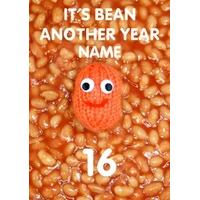 bean another year 16th sixteenth birthday card