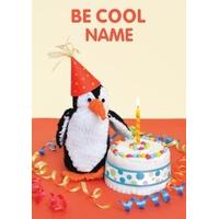be cool penguin personalised birthday cards scribbler cards